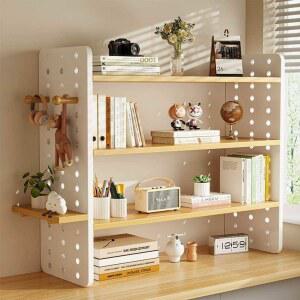 책상 위 타공 구멍 정리대 우드 서랍장 책꽂이 철제선반 학습지