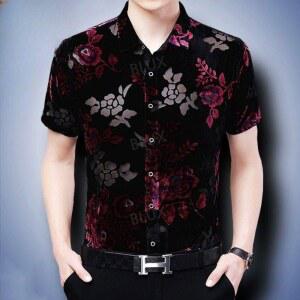 시스루 남성 댄스복 빅사이즈 사교 라틴 반팔 공연복 상의 댄스 스포츠 연습복