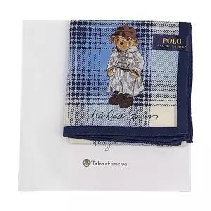 [폴로] 랄프로렌 프린팅베어 체크패턴 손수건 라이트블루 POLO-15