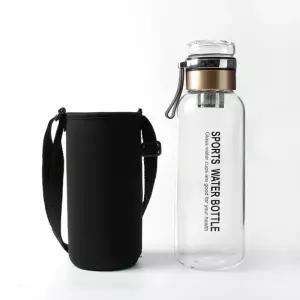 내열 강화유리 티포트 파우치 골드 휴대용 차 보틀