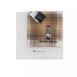[폴로]랄프로렌 곰돌이자수 체크 타월손수건 bear-12