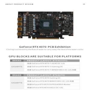 Bykski N GV4070TIAROC X GPU 블록 기가바이트 RTX 4070Ti/4070 슈퍼 AORUS 마스터 게이밍/AERO/EAGLE OC 1