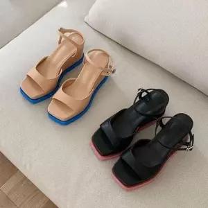 통굽 스트랩 샌들 키높이 발편한 여름 샌들 스트릿 WC72CD6