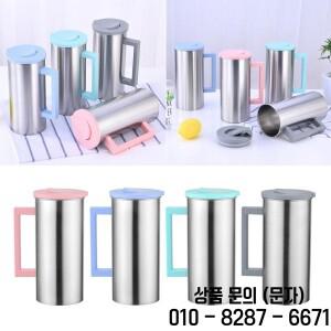 뚜껑이 달린 스테인리스 스틸 물병 손잡이가 수제 및 아이스티 음료 61