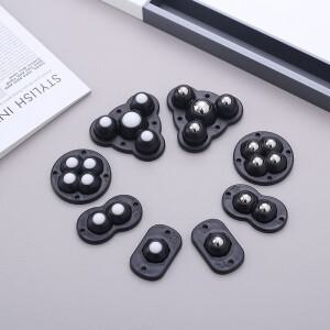 4Pcs 마그네틱  음소거 볼 풀리 범용 휠 부하 200Kg 가구 캐스터 스테인레스 스틸 360 ° 회전