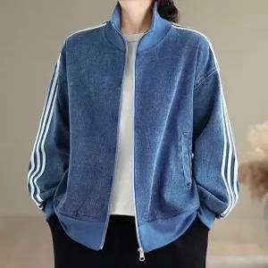 삼선라인 데님 집업 자켓 6653EF