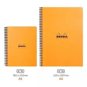 로디아 클래식 스프링노트 A4 오렌지 라인 격자 (KYR-WFJ0E32)