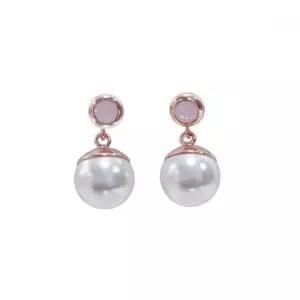 로즈오팔 오스트리아정품 크리스탈 진주 드롭 귀걸이
