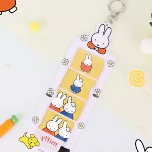 ( )캐릭터 미피 네컷 포토 키링 화이트 열쇠고리 가방고리 키홀더