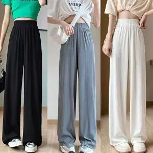 여자와이드밴딩바지 여성 시원한 냉감 쿨링 플리츠 팬츠 LM-0055