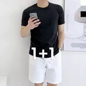 블레오 남자 기본 라운드 반팔 면 티셔츠 (1+1) DM2512161580