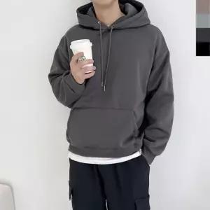 블레오 남자 커플 겨울 오버핏 기모 후드티 DM251216122