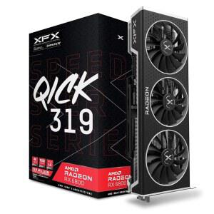 XFX 스피드스터 QICK319 AMD 라데온 RX 6800 블랙 게이밍 그래픽 카드(16GB GDDR6 HDMI 3xDP RX-68XALBD9 포함)