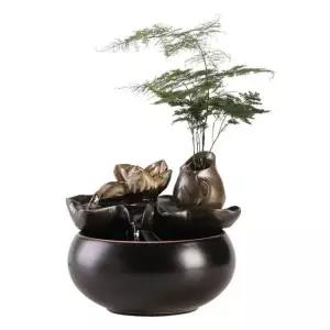 럭셔리 실내분수 가습기 가정용 미니 폭포 인테리어 분수대 인공 연꽃