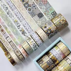 고품질 다이어리꾸미기 마스킹 금장 테이프 세트 10종 다이어리꾸미기 다이어리데코 다꾸용품 WFI747S