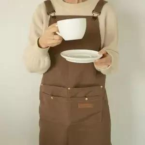 어깨 끈 앞치마 원피스형 바리스타 어린이집 멜빵 앞치마 생활 작업