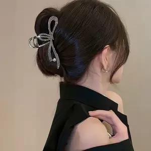 리본 헤어핀 빅사이즈 데일리 머리핀 여성 헤어 클립 금속 집게