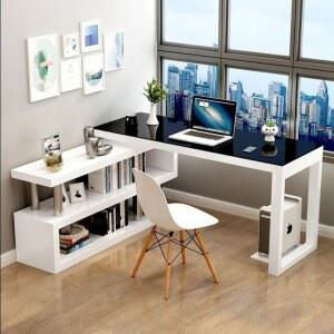 자책상 L자형 책장 기역자 사무실 코너 선반책상 게이밍