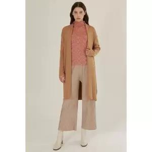 [요이츠] 숄카라 플리츠 롱 비스코스 니트 가디건_YI08WRKCD01