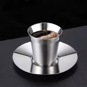 감성캠핑 이중 스텐 커피잔세트 80ml 스텐레스커피잔 캠핑식기 스테인리스커피잔 캠핑커피컵 스텐커피컵