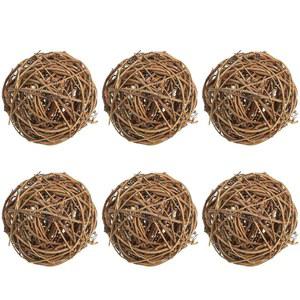 파티킬 3인치 위커 라탄 볼, 중앙 장식 볼용 볼 6개 결혼식 파티 홈 데코 DIY 공예품, 시든 나무