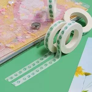 고품질 초록수채화 띠 테이프 마스킹 컬러 다이어리꾸미기 다이어리데코 다꾸용품 다꾸테이프 WFI77AB
