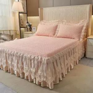 침대레이스커버 북유럽 베드 프릴 침대커버 라지킹