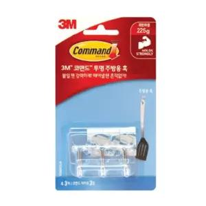 신상 3개입 걸이 고리 3M 투명 훅 3장 테이프 인기템 주방용