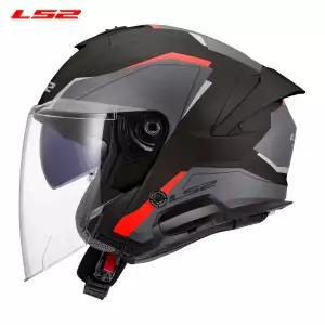 LS2 OF618 VERSO II AIR BLACK RED 오픈페이스 헬멧 이너바이저