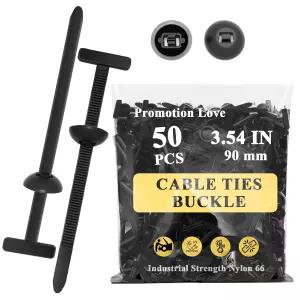 50Pcs 나일론 유니버설 케이블 타이 버클 자동차용 지퍼 클립 T 지퍼락 프로 플라스틱 리벳 고정 엔진 커버