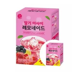 상큼한 레몬에이드 송원식품 딸기아사이 레몬에이드 제로 5g 20포 분말 사무실 탕비실 비치