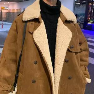 남자 오버핏 롱코트 램스울 양털 겨울철 아우터 남성 무스탕 코트 천연