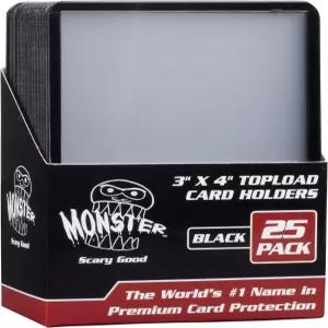포켓몬 트레이딩 카드와 호환되는 몬스터 프로텍터 하드 플라스틱 탑 로더(25 카운트 3 x 4) 쉽게 분류할