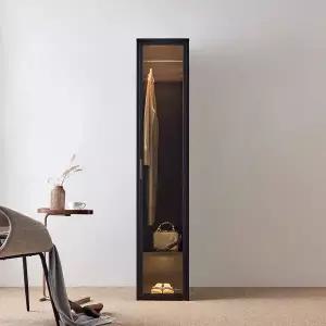 동서가구 블루밍 철제 드레스룸 400 싱글 행거형 1단 강화유리도어 수납장 DF926853