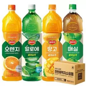 델몬트 1.5L 4종 혼합 각 1페트씩 / 델몬트 오렌지 + 알로에 + 망고 + 매실 / 총 4페