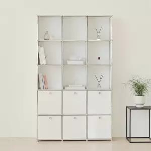 포스트모던 발렌 3X5 미드센츄리 거실 책장 1200 5단 C3 (6도어)