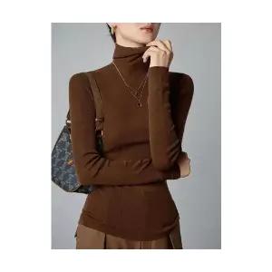 여성 독보적인예쁨 겨울 니트 일체형 캐시미어 폴라 얇은 이너 긴팔 인기4