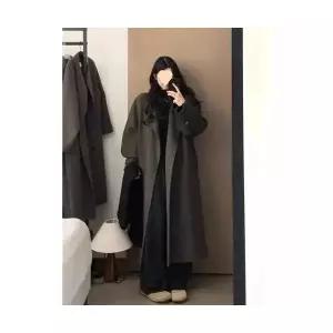 여성 러블리 코트 모직 블랙 가을 겨울 미디엄 롱 다올4