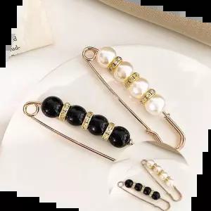 진주옷핀 패션 포인트 허리조절 브로치 진주 장식 옷 핀