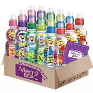 뽀로로음료 18개(밀크제로3+딸기제로3+사과3+샤인머스캣3+블루베리3+복숭아3)+메세지카드