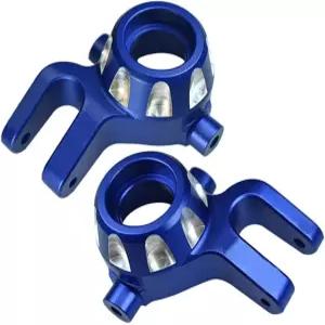 트랙사스 1/8 4WD 슬레지 몬스터 트럭용 알루미늄 합금 프론트 스티어링 너클 암 교체 9537 2pcs - Blue