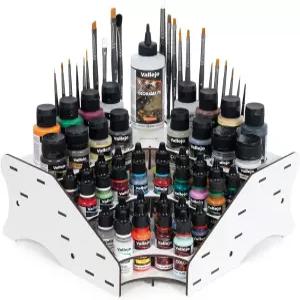 발레호 - 미니어처용 코너 페인트 보관 랙 18ml 28병 수용 용량 (0.6 fl.oz.) 35ml 16병 (1.18 또는 60ml