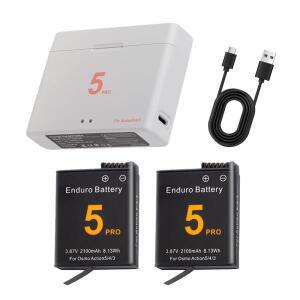 DJI 오즈모 액션 5 프로 카메라 배터리 2100mAh 3 4 액세서리용 2슬롯 고속 충전