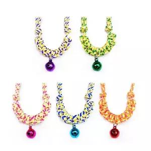 문펫 강아지 매듭 목걸이 방울 (소) (랜덤1개)