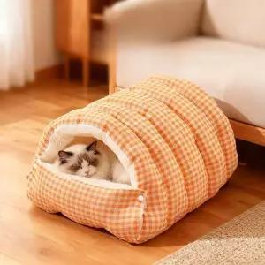 골지 벨벳 하우스 겨울 고양이 강아지 따뜻한 침대