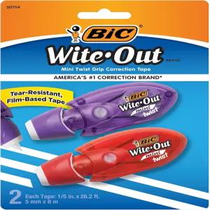 BIC Wite-Out 브랜드 EZ 수정 테이프 흰색 2-카운트