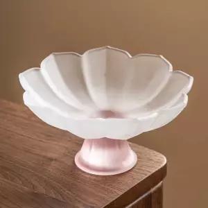 연꽃모양 과일 접시 간식 트레이 예쁜 다과용 높은받침