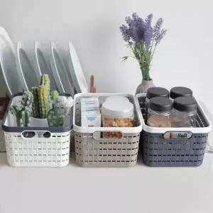 [골드스마일]고급스러운 웨인스 무광 책장 사각 타원형 바구니 정리박스