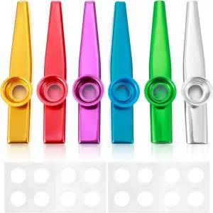 6Pc Kazoo 메탈 프로페셔널 악기 크리스마스 파티 파티를 위한 Kazous의 재미있는 선물 우쿨렐레 바이올린