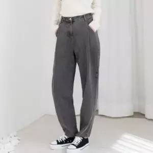 하의 그레이 배기 오버핏 데일리 데님 스판 청바지 넓 WD394A7